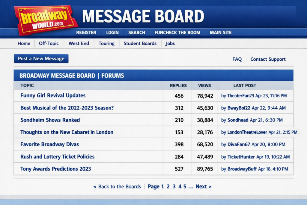 broadway world message board